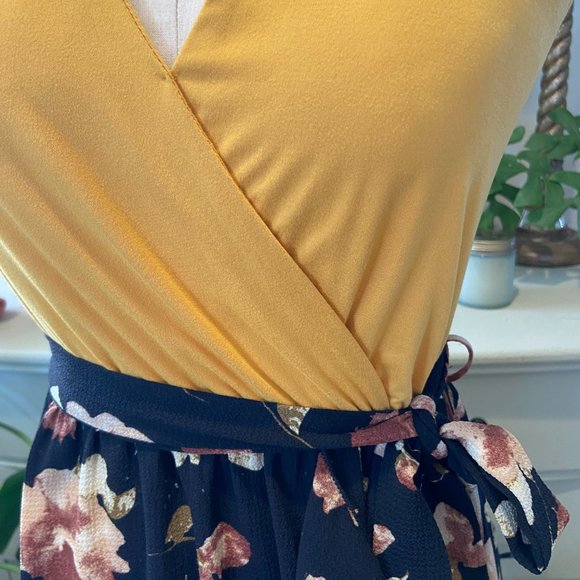 Floral and Mustard Midi Dress - SpotLight - Small - Picture 9 of 14